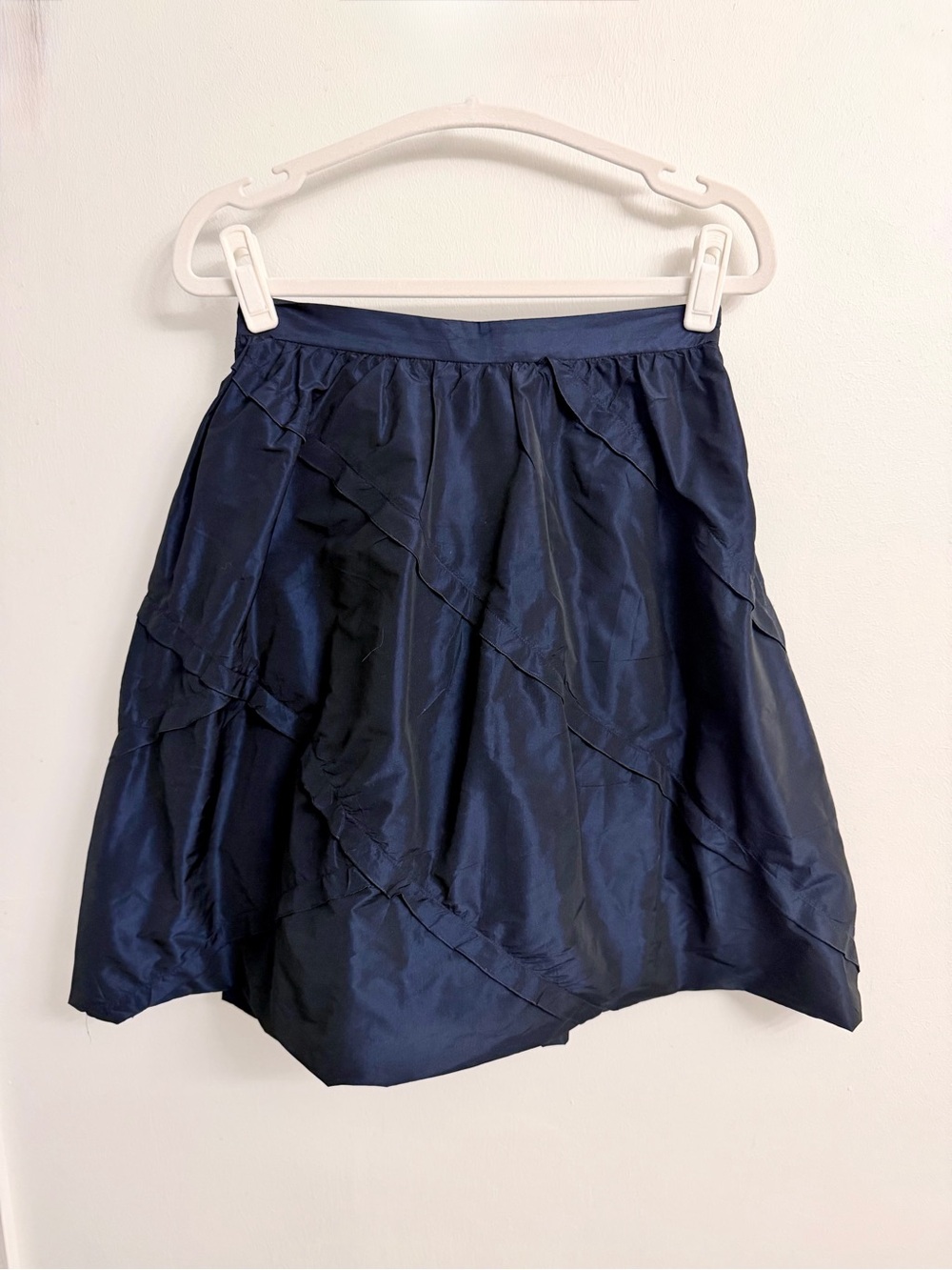 Moschino Navy Blue A-Line Ruffle Panel Skirt